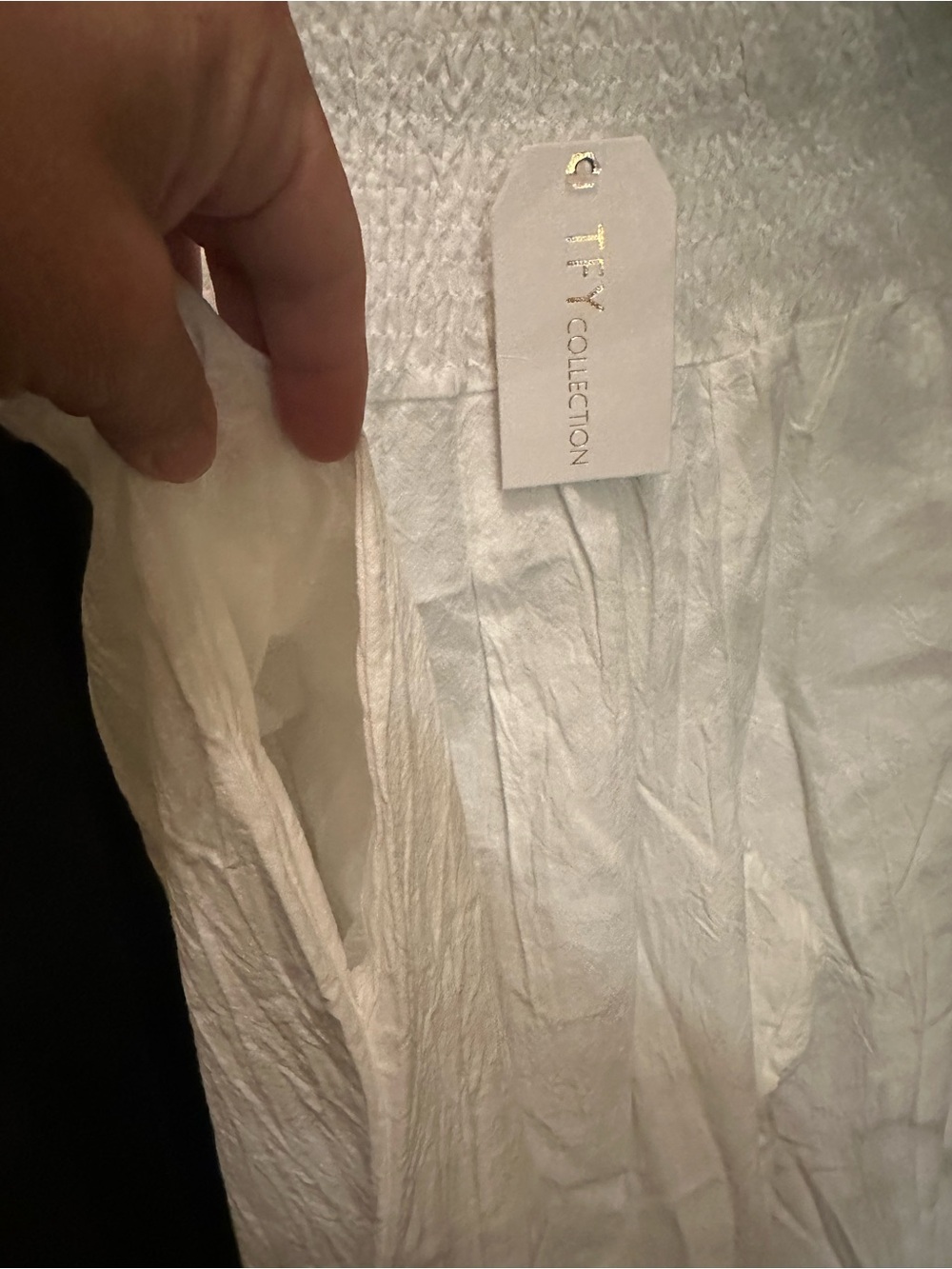 NWT TYF COLLECTION Lightweight White Wide-Leg Beach Palazzo Pants coverup Sz Lg - Picture 7 of 7